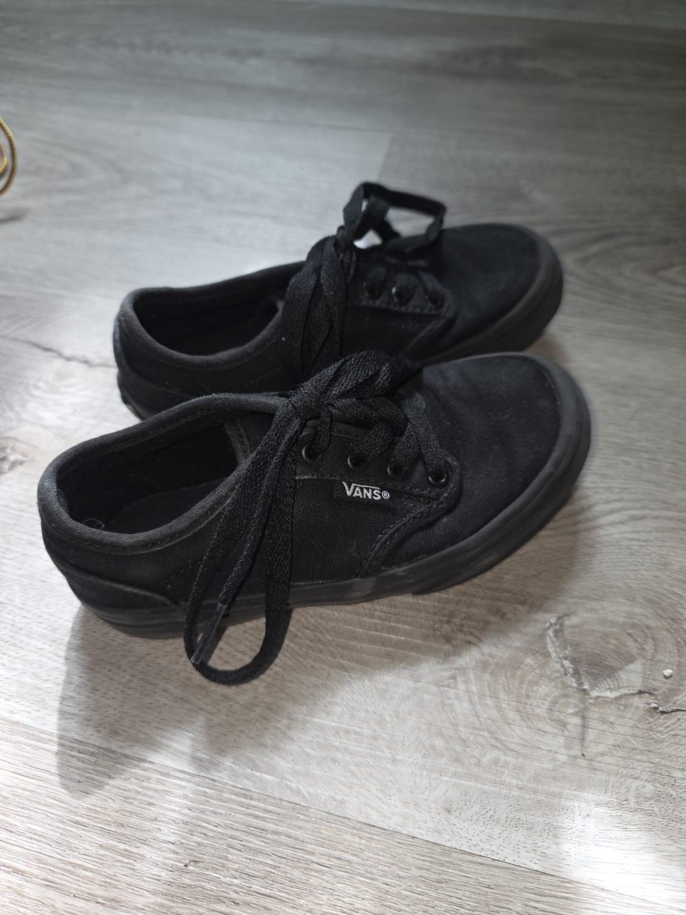Vans Kids Black Canvas Lace-Up Sneakers